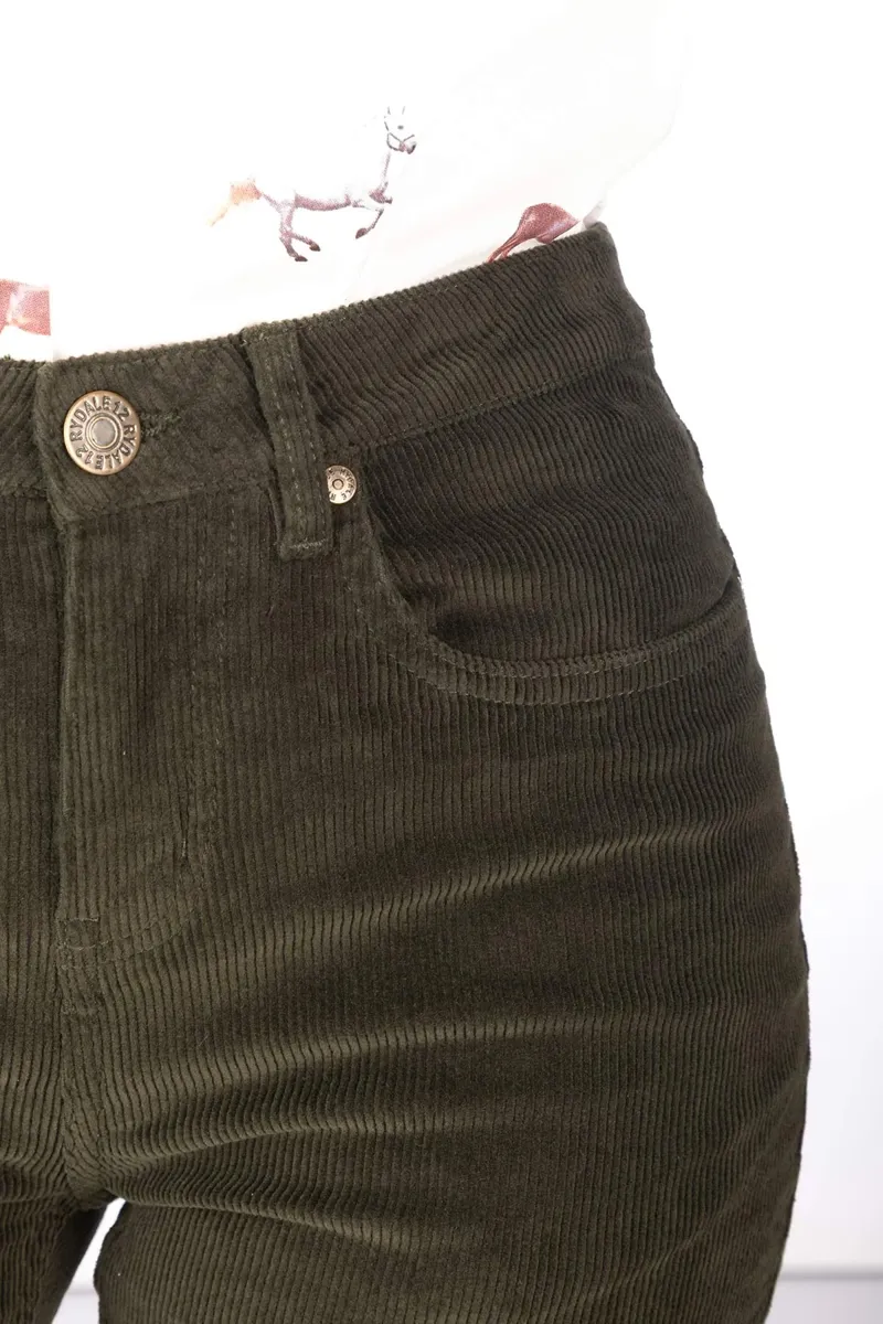 Rydale Ladies Straight Leg Corduroy Trousers - Ella - Khaki-3