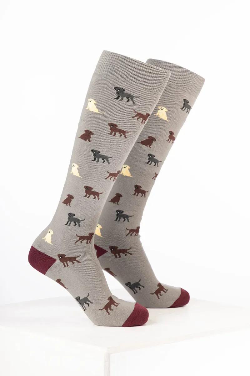 Rydale Men's Dog Welly Socks Pack of 10 - Labrador Grey