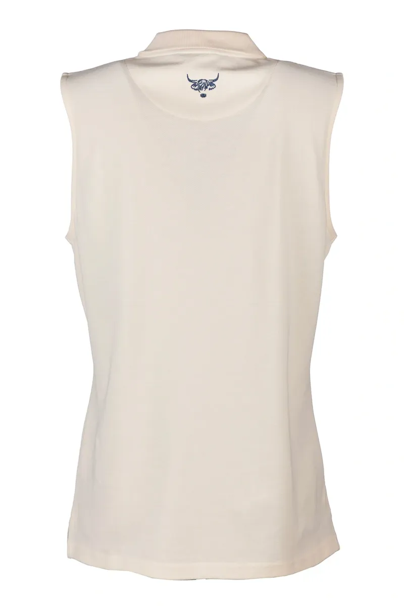Rydale Ladies Sleeveless Kirby Polo Shirt - Cream-1