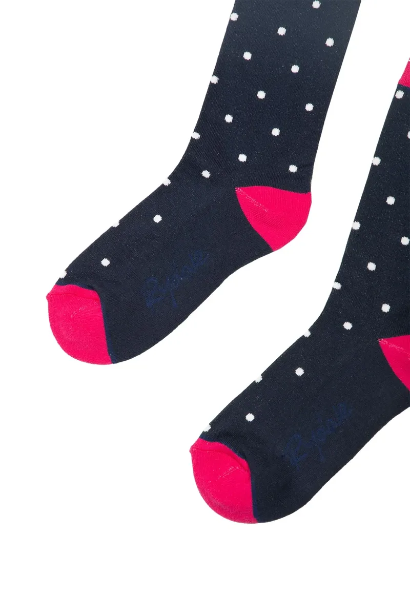 Rydale Ladies Dotty Ankle Socks - Navy-1