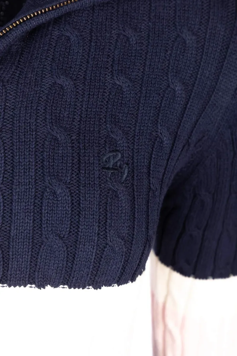 Rydale Ladies Bramham Striped Quarter Zip Jumper - Navy-9