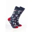 Rydale Mens Bamboo Rich Sports Print Ankle Socks Pack of 10 - Cricket Navy