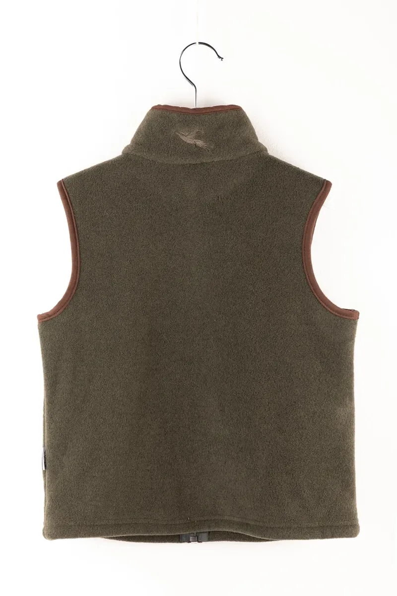 Rydale Huggate Kid's Mini Fleece Waistcoat - Tractor Khaki/Red-1