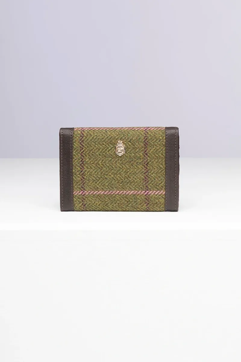 Rydale Ladies Helmsley Tweed Trifold Purse - Dark Green-1