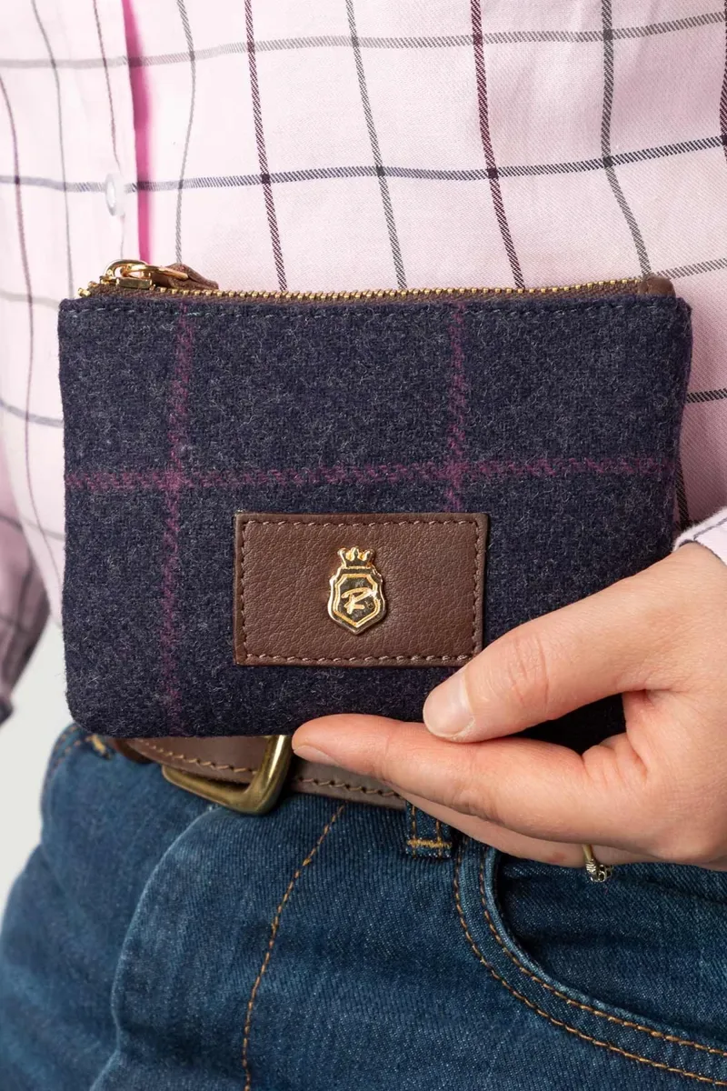 Rydale Ladies Helmsley Tweed Coin Purse - Navy Tweed-2