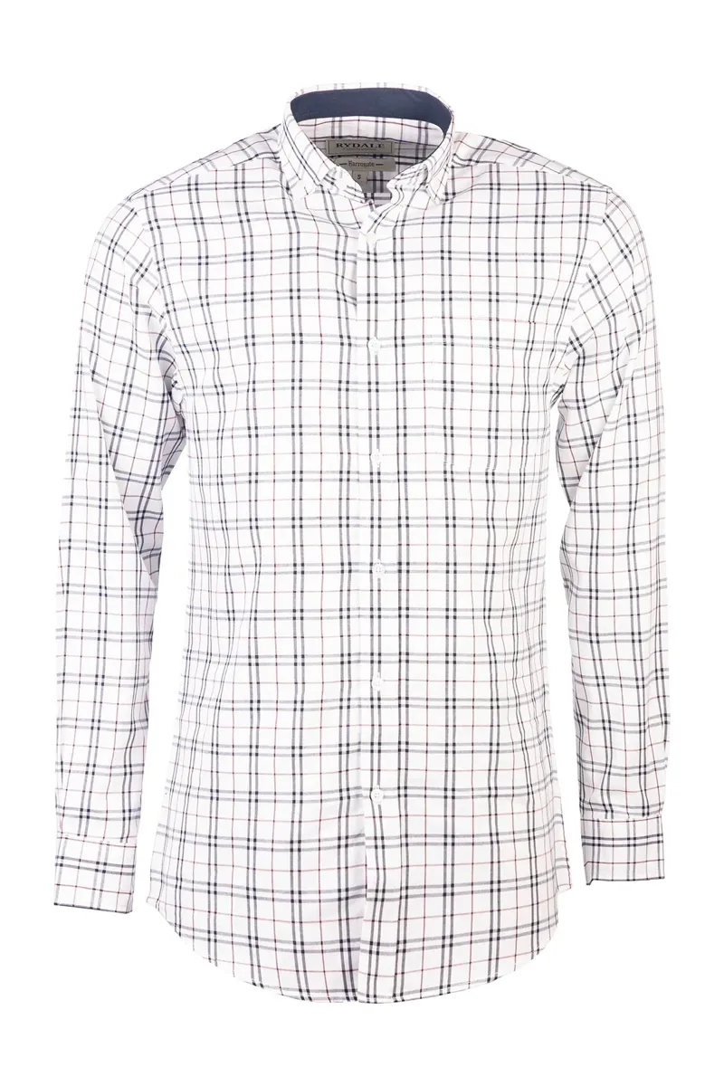 Rydale Men's Button Down Country Shirt - Harrogate Dark Navy/Wine