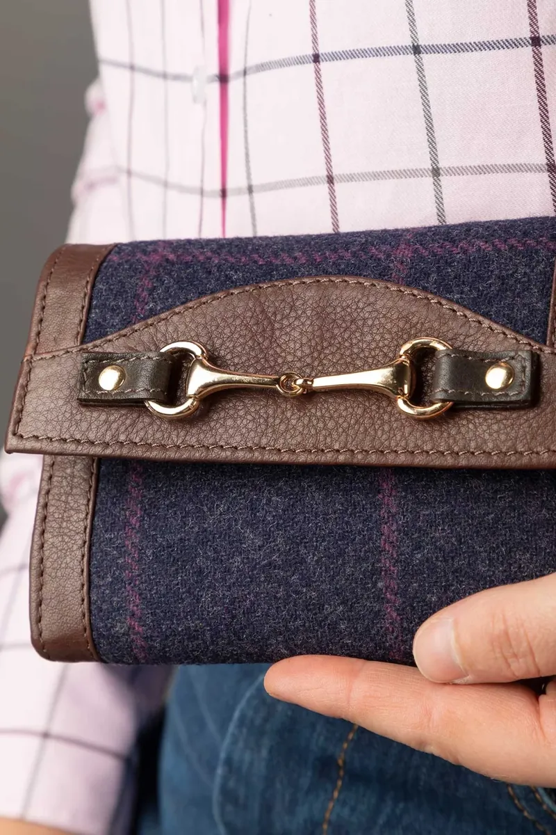 Rydale Ladies Helmsley Tweed Trifold Purse - Navy Tweed-5