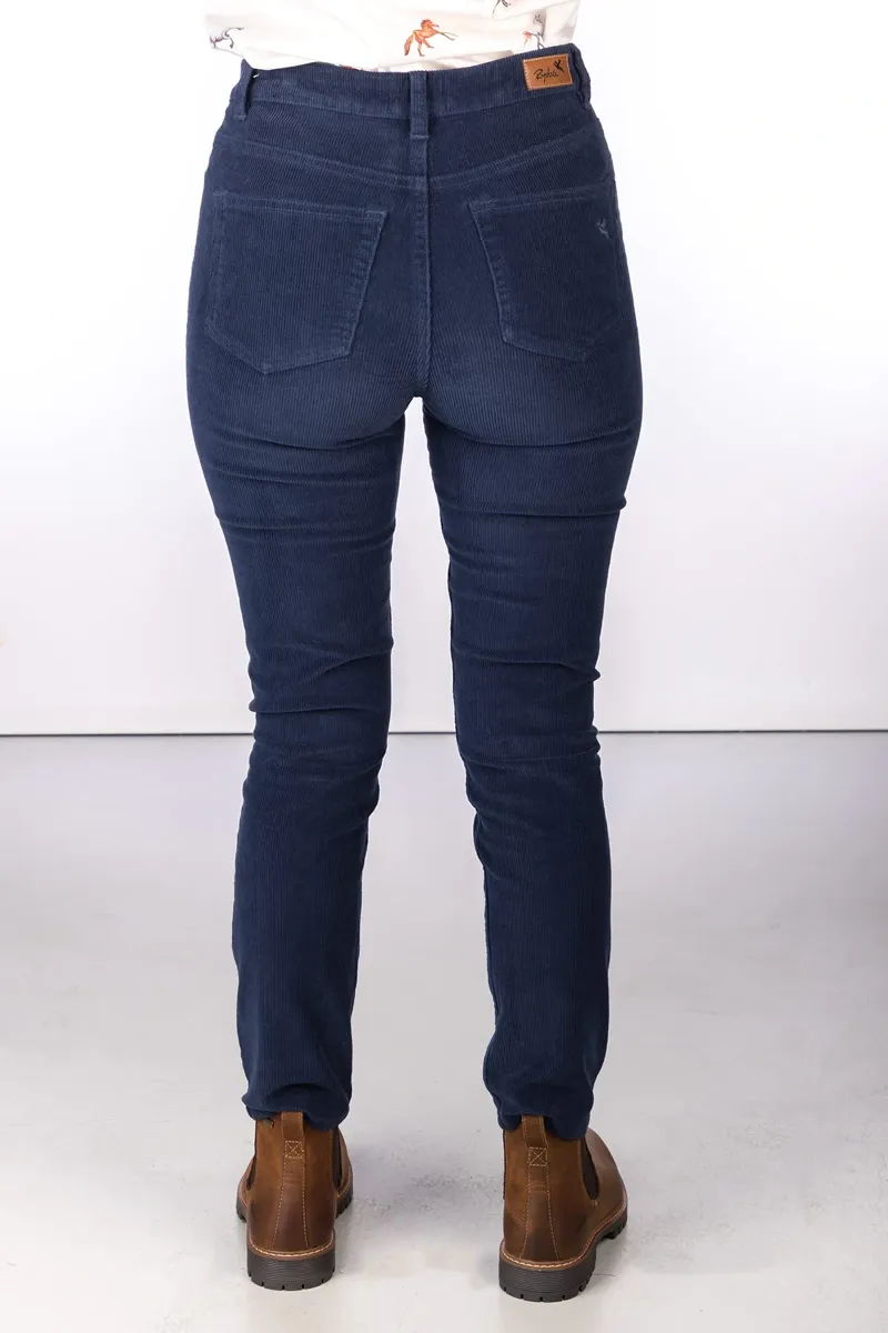 Rydale Ladies Straight Leg Corduroy Trousers - Ella - Navy-1