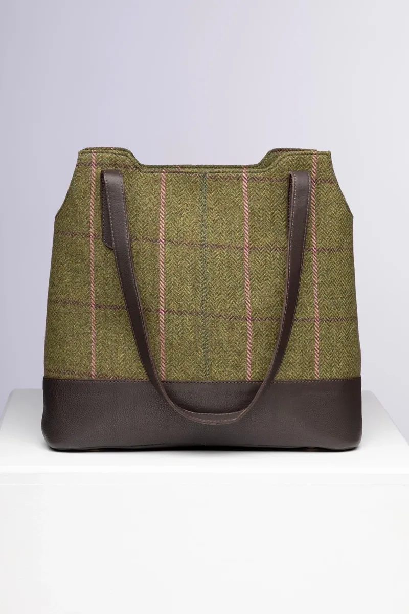 Rydale Ladies Helmsley Tweed Bucket Bag - Dark Green-1