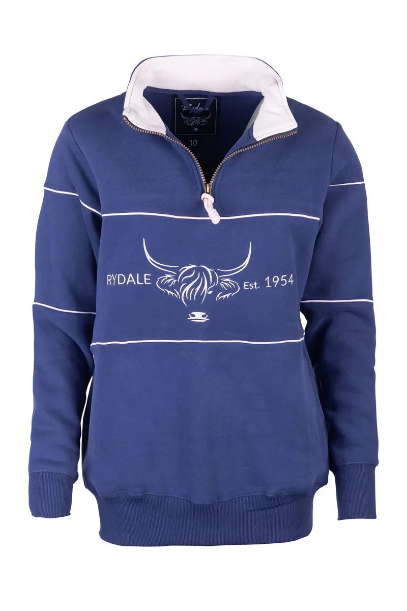 Rydale Ladies Byland Highland Cow Sweatshirt - Denim