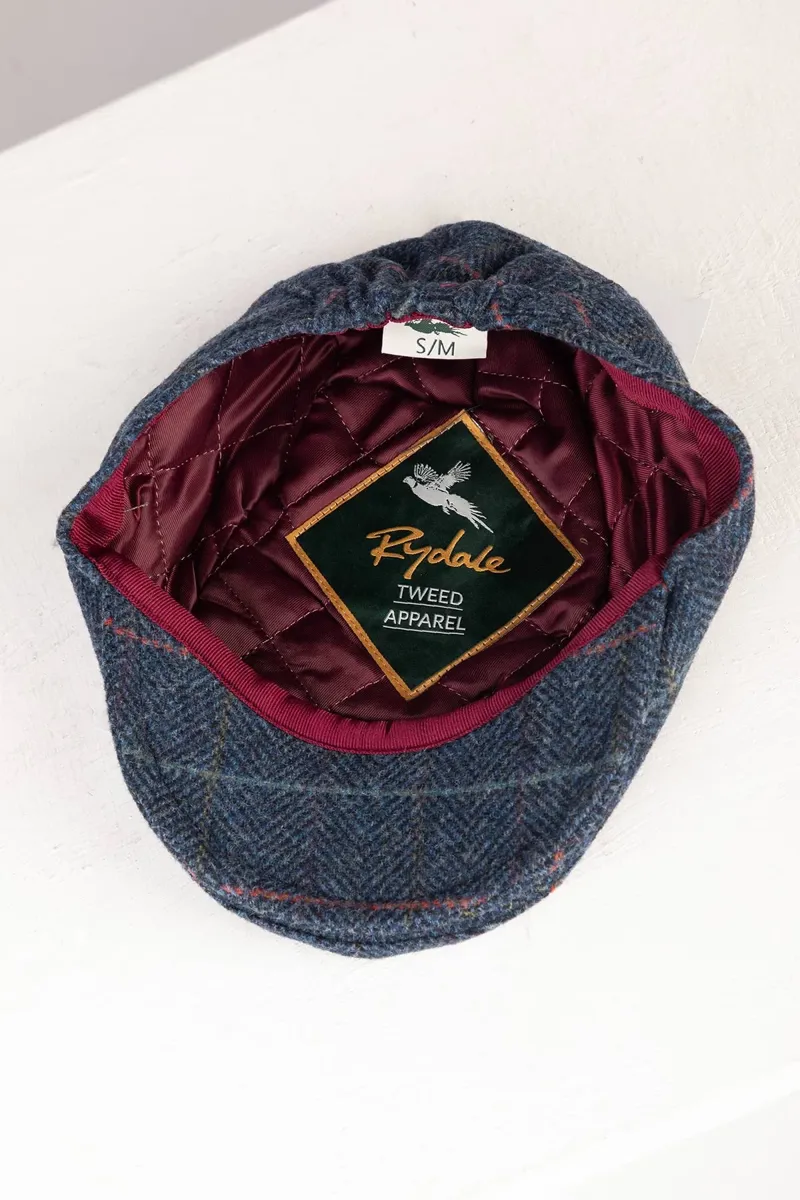 Rydale Terrington Tweed Flat Cap - Navy Check-2