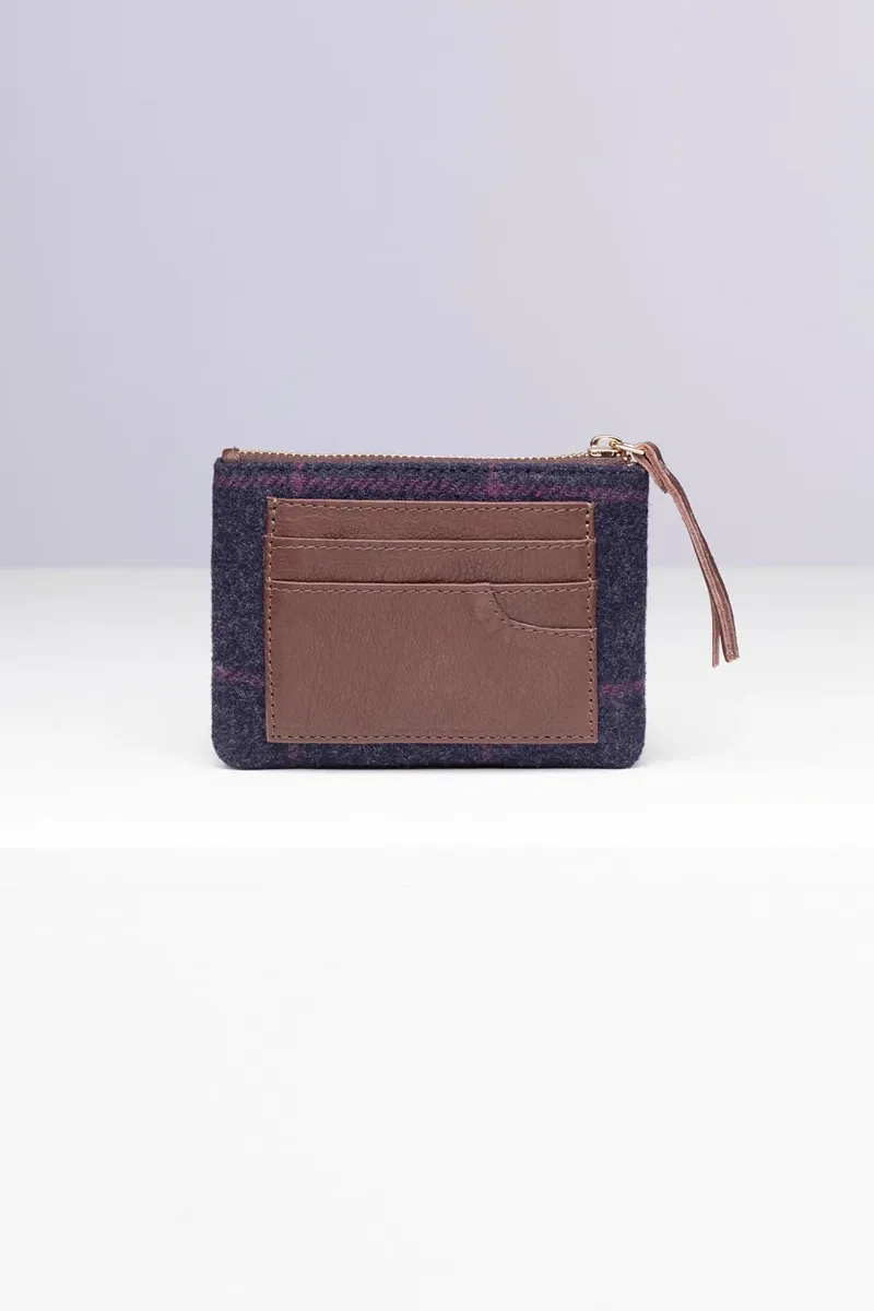 Rydale Ladies Helmsley Tweed Coin Purse - Navy Tweed-1