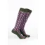 Rydale Womens Bamboo Rich Equestrian Print Riding Socks Pack of Ten - Horse and Snaffle Dark Berry
