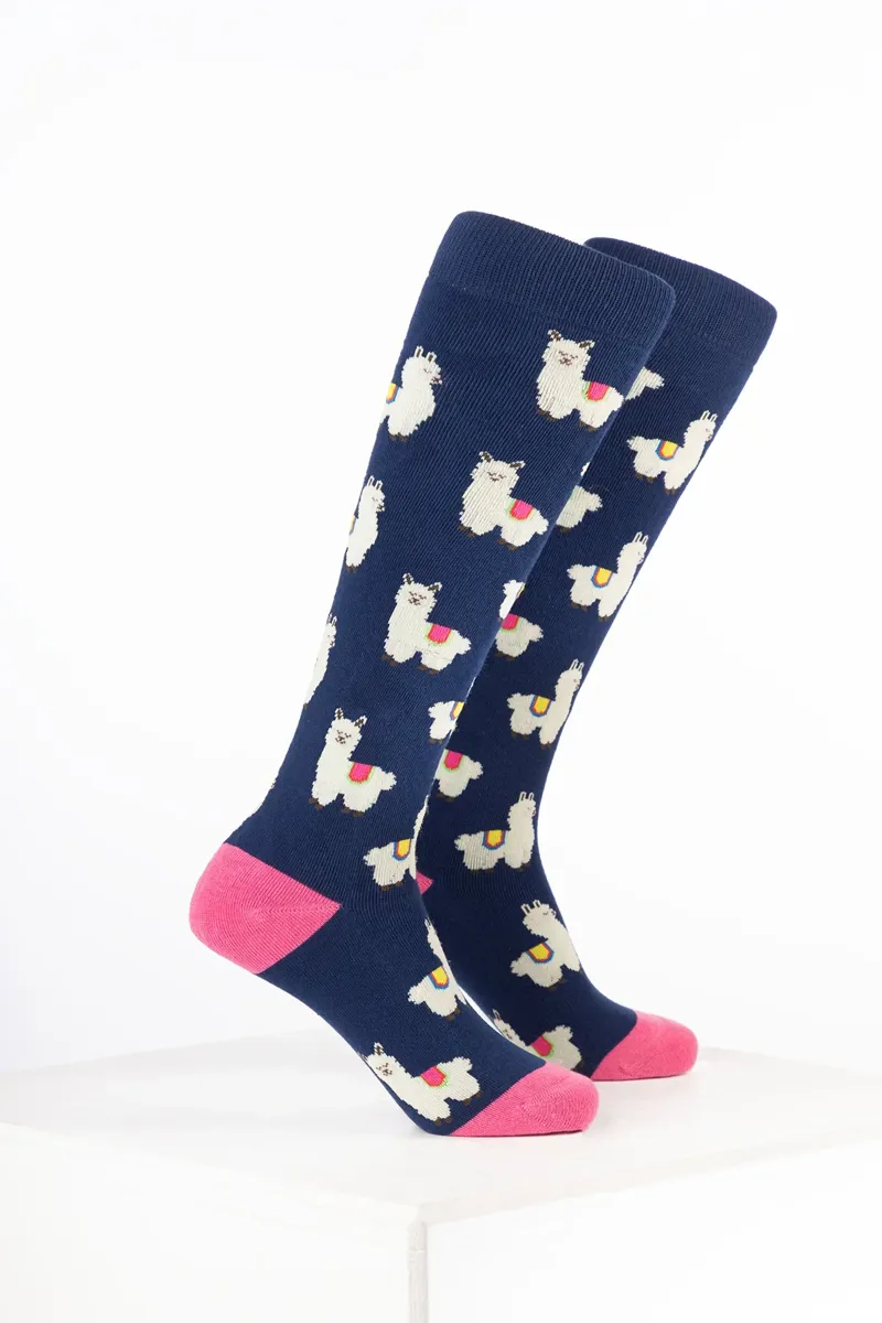 Rydale Kids Animal Welly Socks Pack of 10 - Alpaca Denim