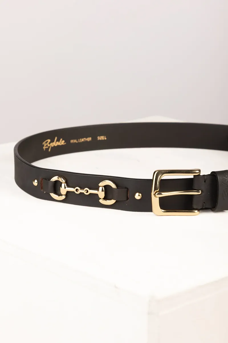 Rydale Ladies Lucinda Leather Snaffle Belt - Waxy Black-2