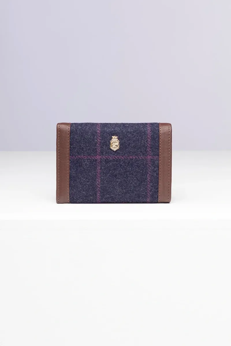 Rydale Ladies Helmsley Tweed Trifold Purse - Navy Tweed-1