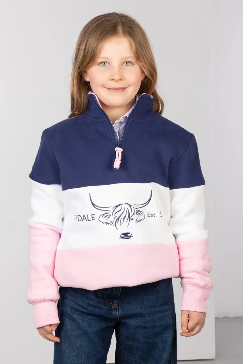 Rydale Byland Kids Sweatshirt - Cow Denim/White/Sorbet-3