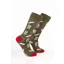 Rydale Mens Bamboo Rich Sports Print Ankle Socks Pack of 10 - Cricket Dark Olive