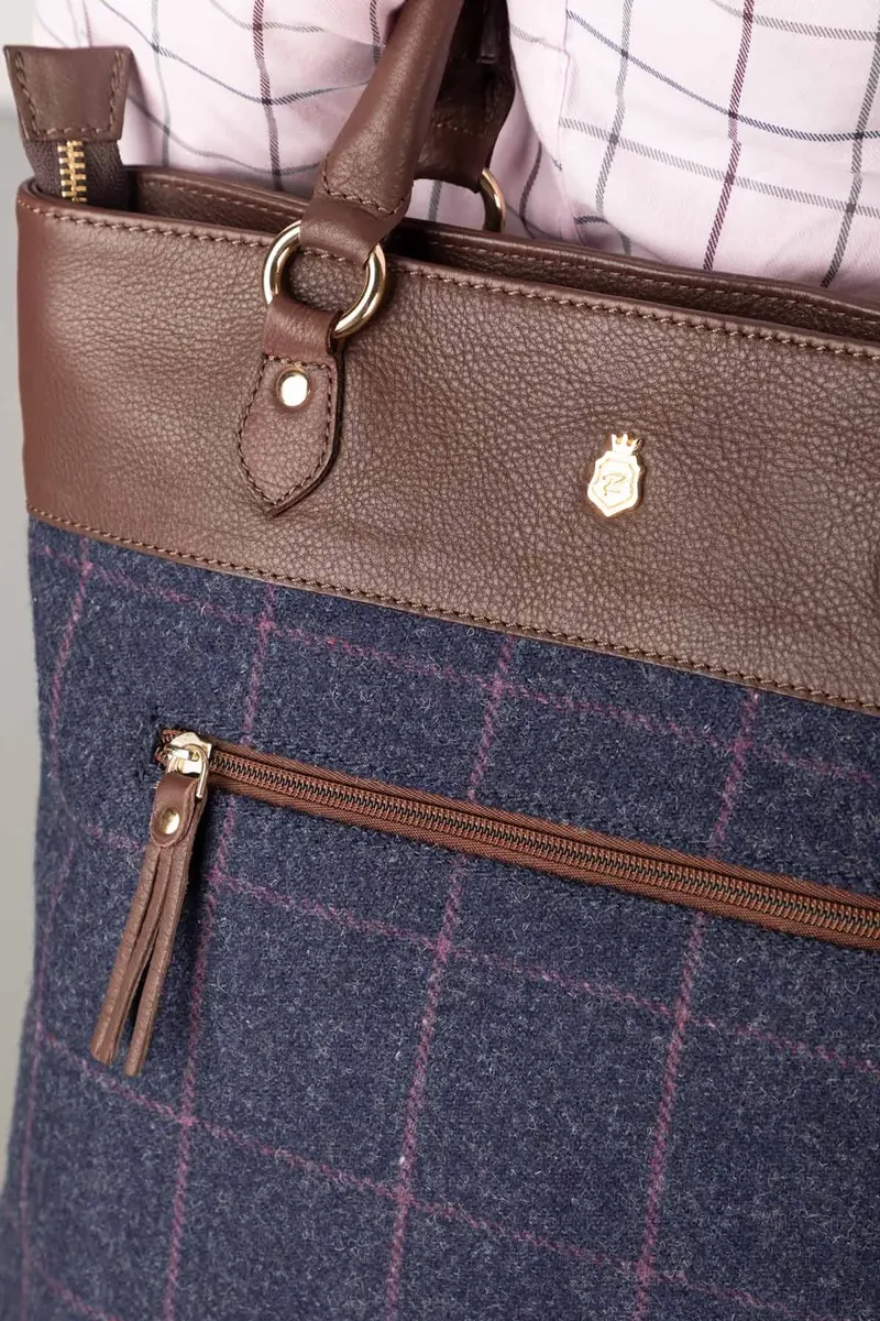 Rydale Ladies Helmsley Tweed Tote Bag - Navy Tweed-3