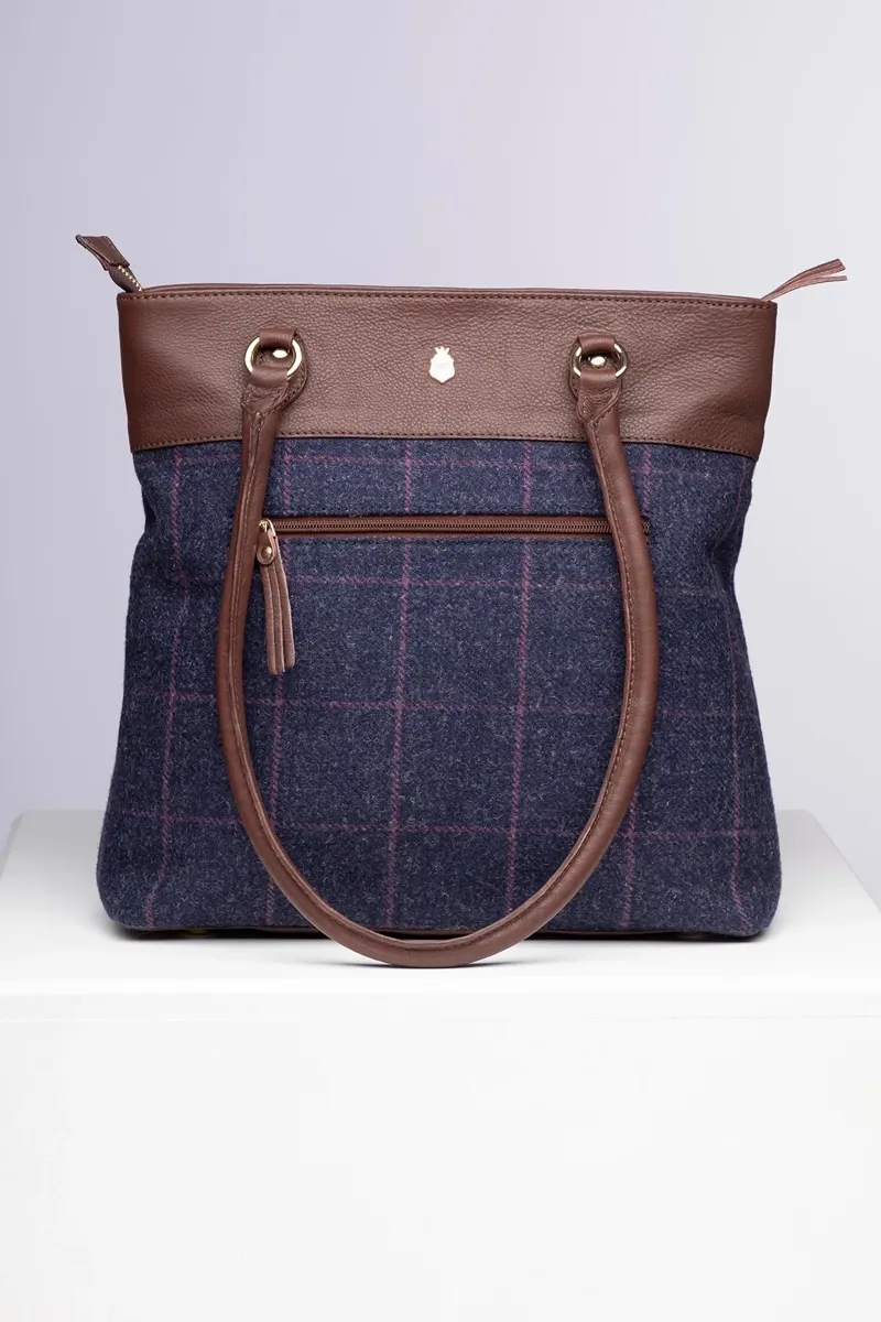 Rydale Ladies Helmsley Tweed Tote Bag - Navy Tweed-1