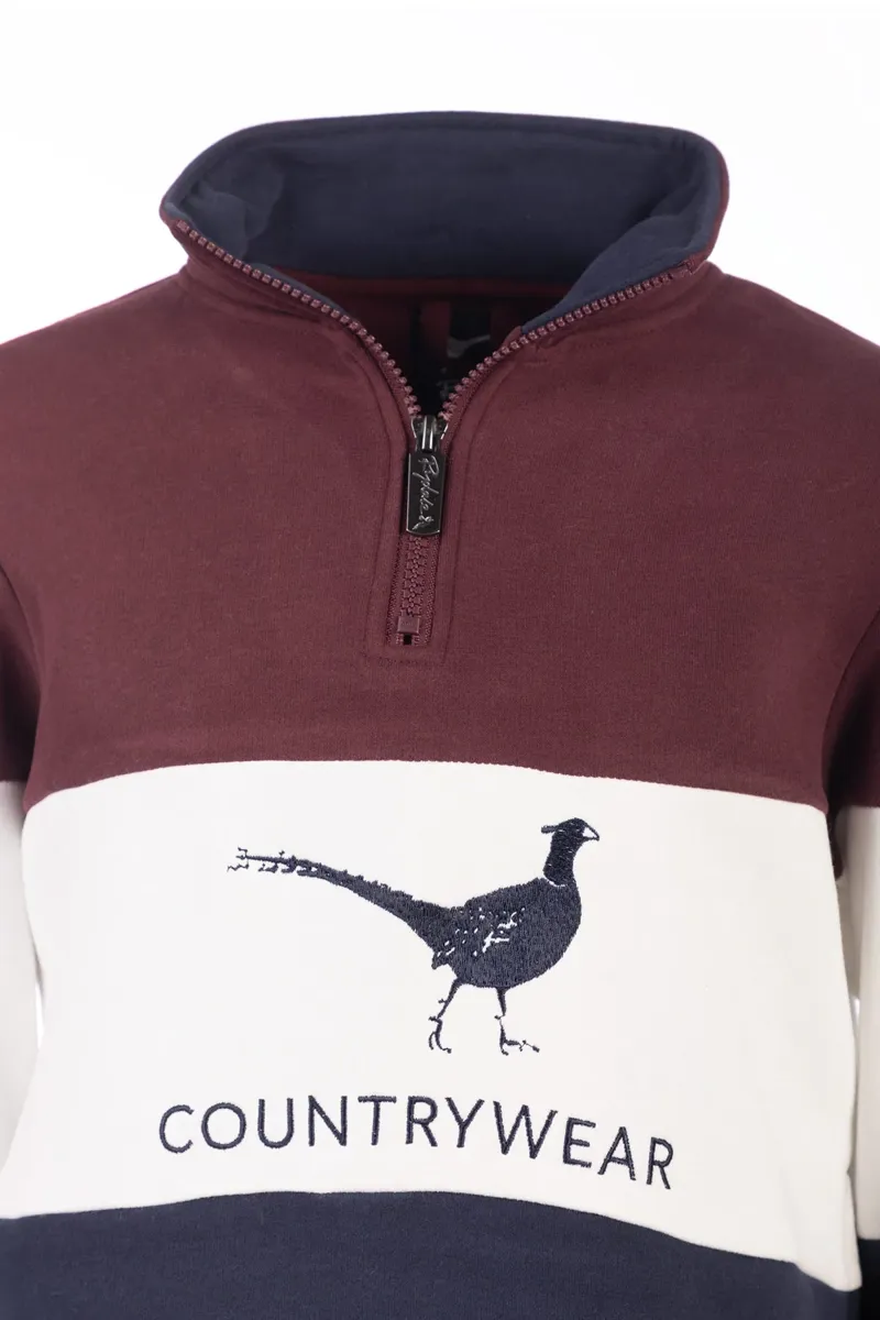 Rydale Byland Kids Sweatshirt - Pheasant Navy/White/Wine-2