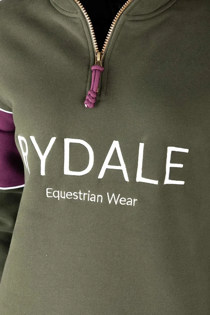 Rydale Ladies Byland Snaffle Sweatshirt - Olive/Berry-2