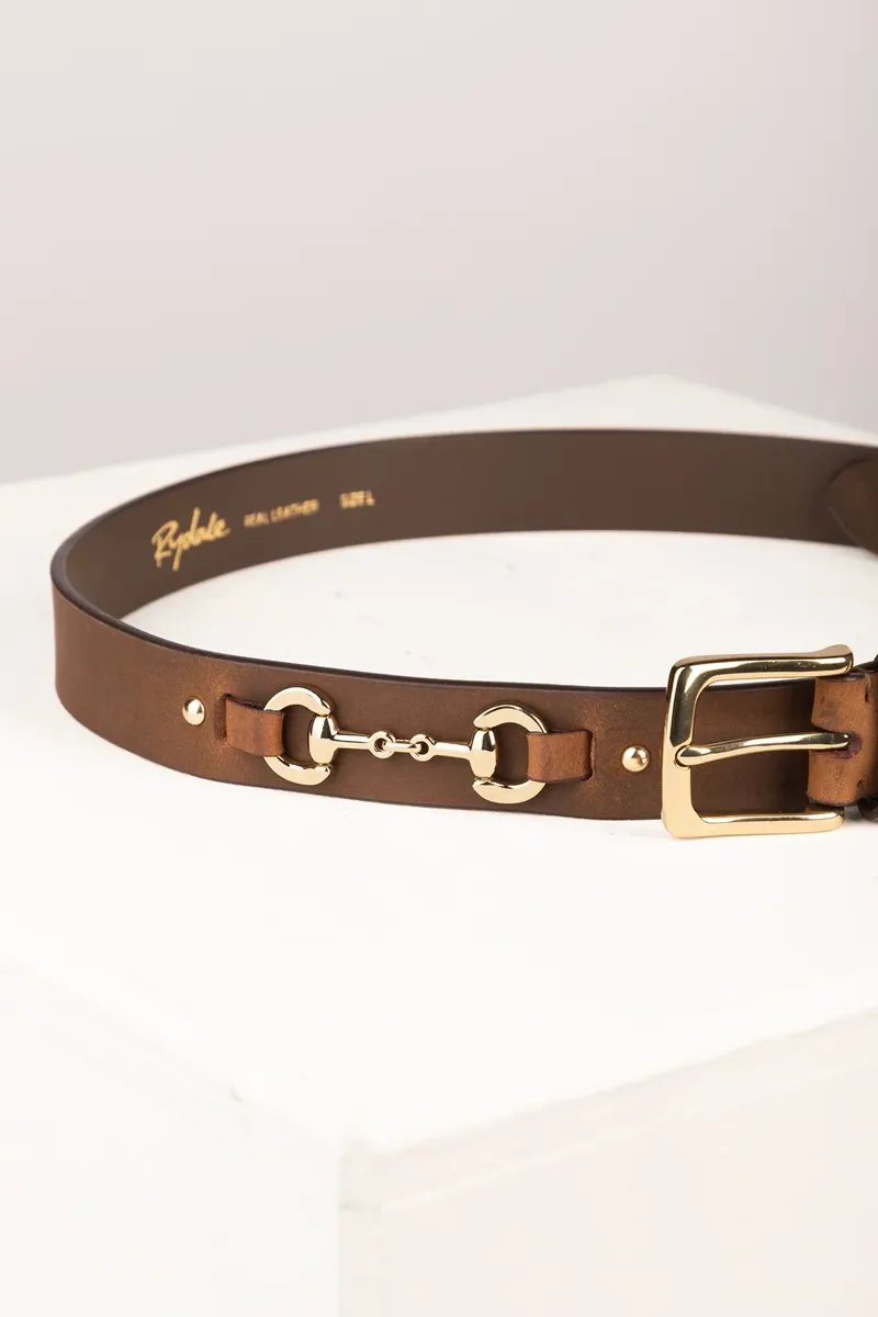 Rydale Ladies Lucinda Leather Snaffle Belt - Antique Tan-2