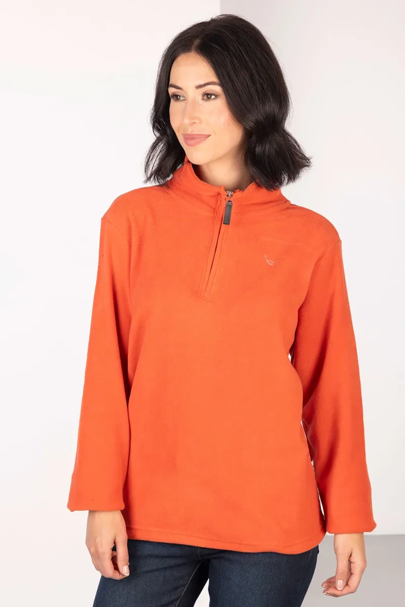 Rydale Ladies Kelk Overhead Pheasant Fleece - Burnt Orange-2