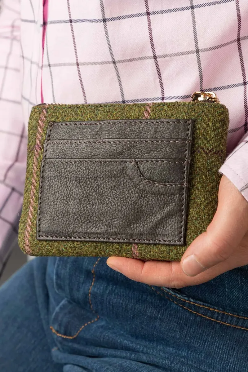 Rydale Ladies Helmsley Tweed Coin Purse - Dark Green-3