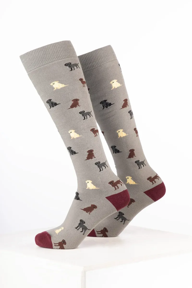 Rydale Men's Dog Welly Socks Pack of 10 - Labrador Grey-1