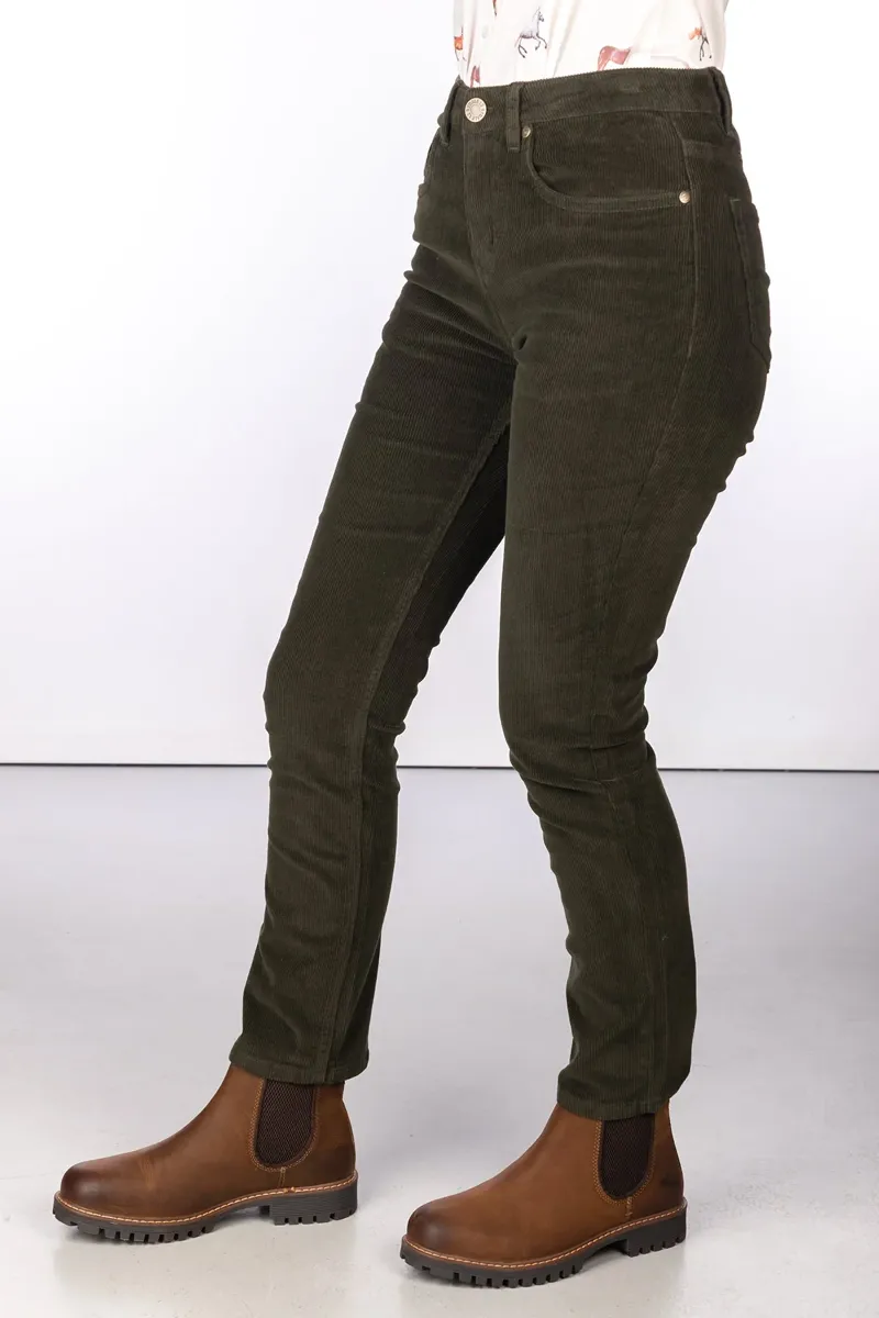 Rydale Ladies Straight Leg Corduroy Trousers - Ella - Khaki-2