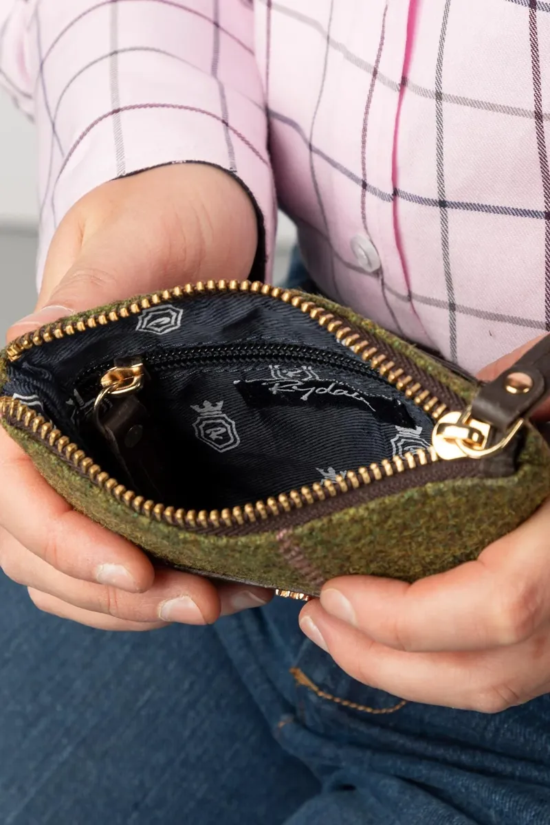 Rydale Ladies Helmsley Tweed Coin Purse - Dark Green-5