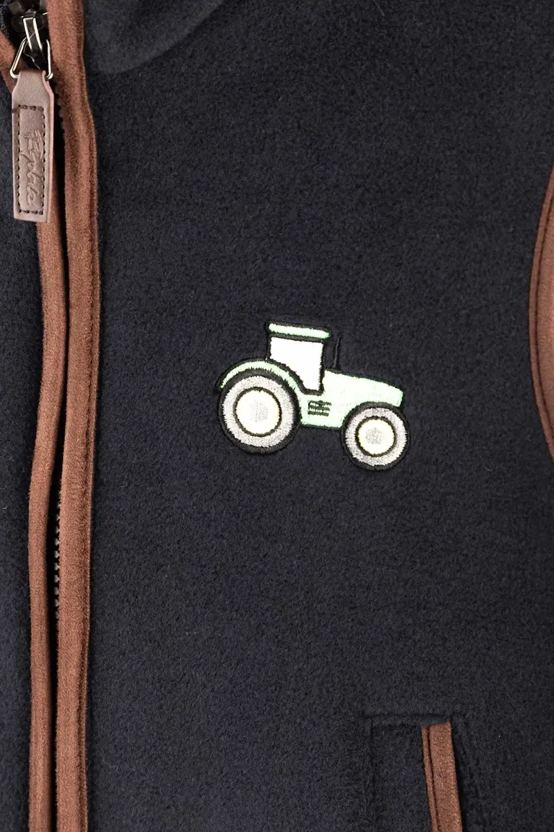 Rydale Huggate Kid's Mini Fleece Waistcoat - Tractor Ink/Green-2