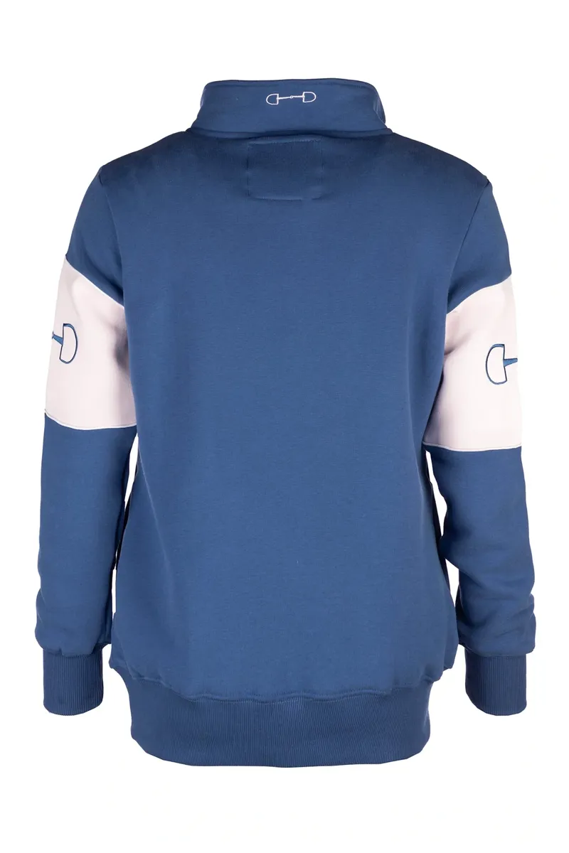 Rydale Ladies Byland Snaffle Sweatshirt - Mid Blue/Pale Pink-1