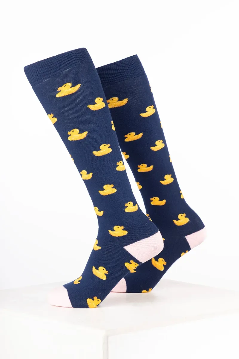 Rydale Women's Bird Welly Socks Pack of 10 - Rubber Duck Denim-1