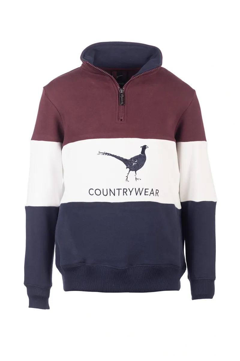 Rydale Byland Kids Sweatshirt - Pheasant Navy/White/Wine