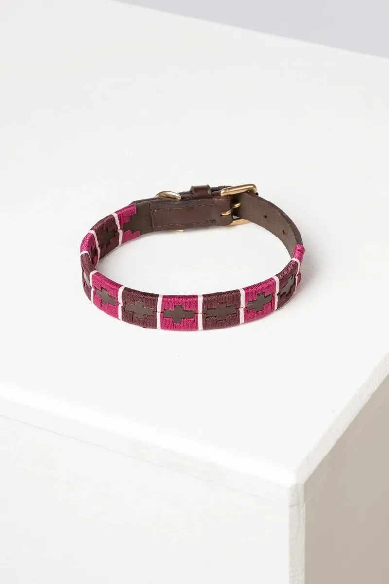 Rydale Polo Belt Dog Collar - Berry/Damson/Sorbet-1