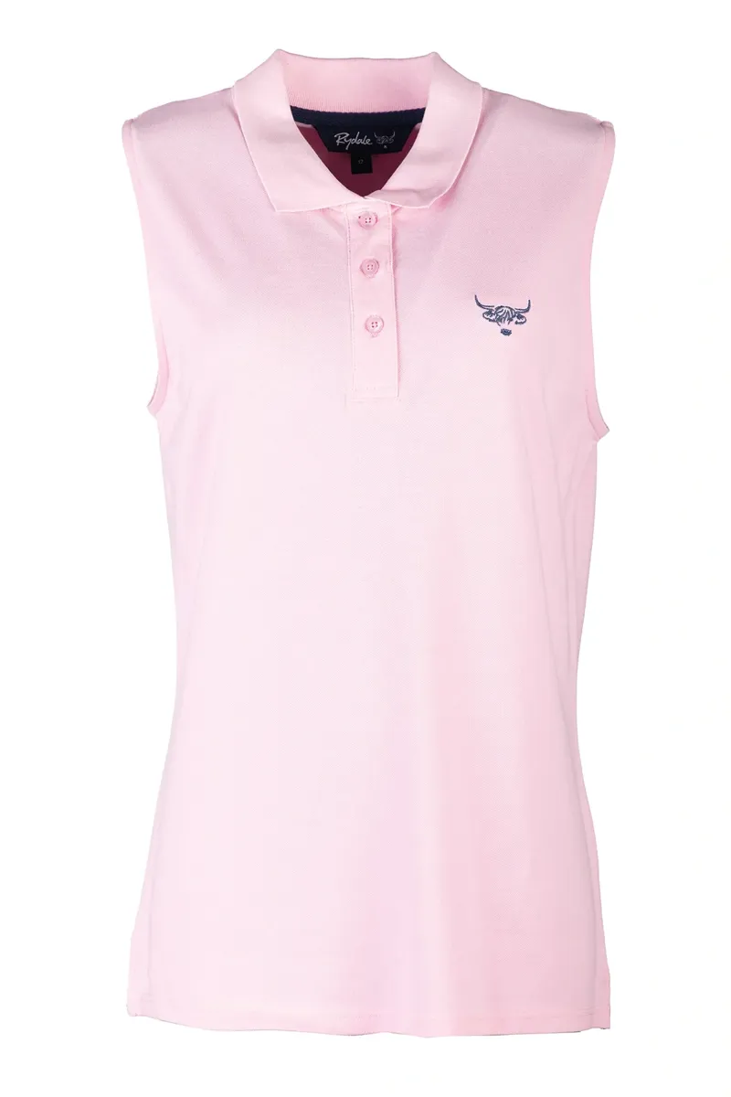 Rydale Ladies Sleeveless Kirby Polo Shirt - Soft Pink