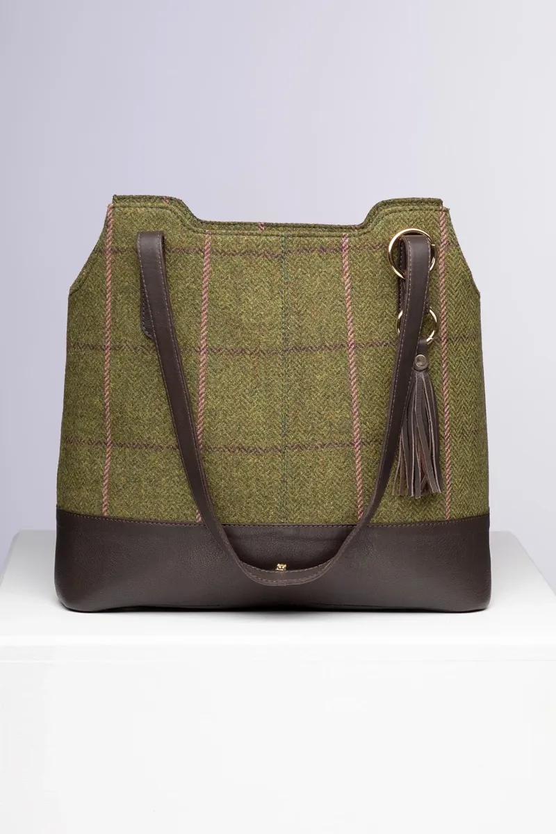 Rydale Ladies Helmsley Tweed Bucket Bag - Dark Green