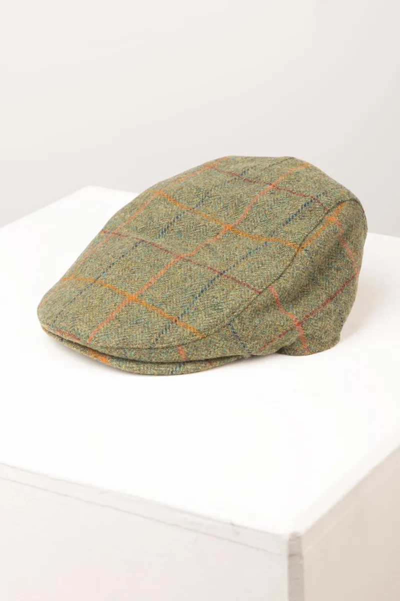 Rydale Terrington Tweed Flat Cap - Green Check-2