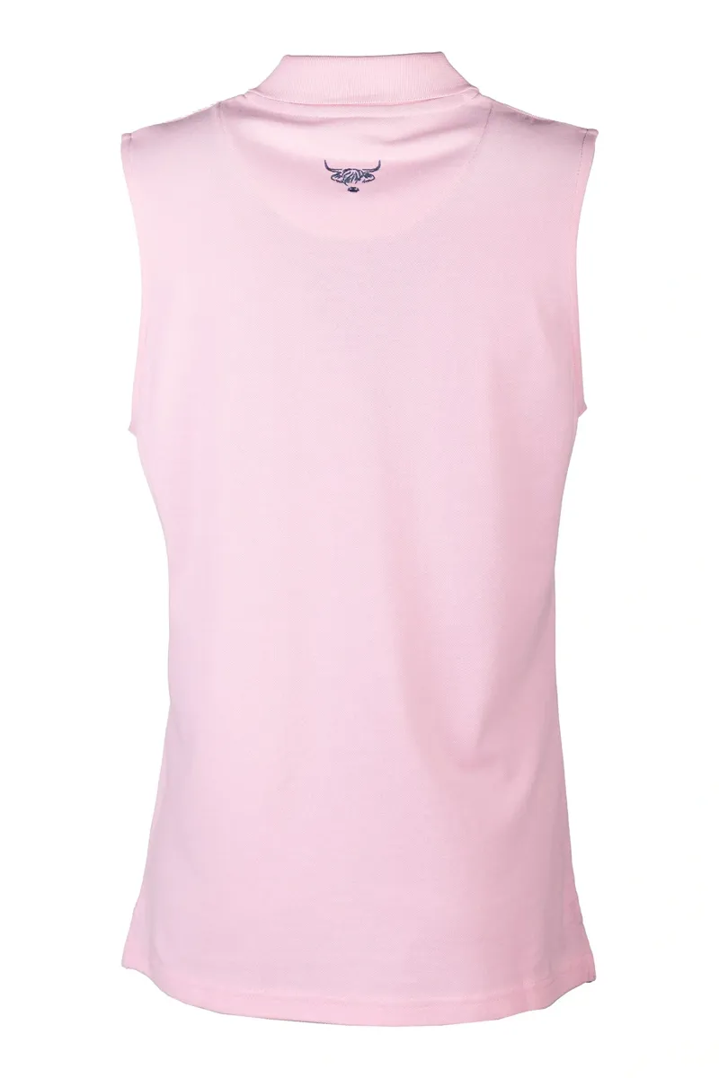Rydale Ladies Sleeveless Kirby Polo Shirt - Soft Pink-1