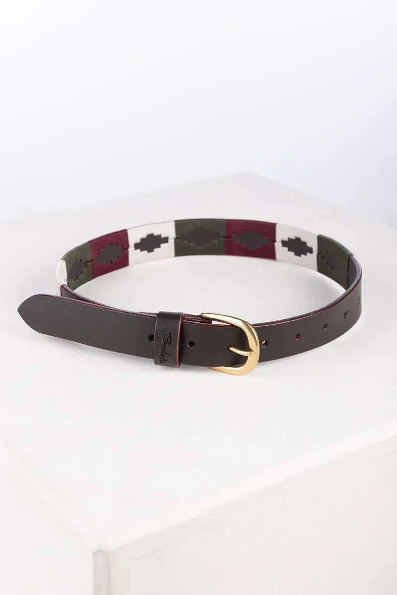 Rydale Askwith Junior Polo Belts - Olive/White/Burgundy