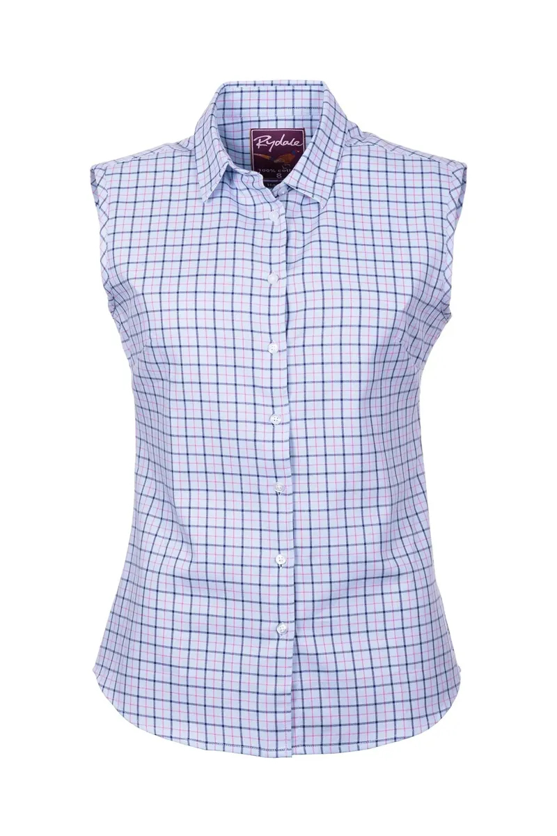 Rydale Ladies Ellie II Hannah Sleeveless Country Shirt - Blue