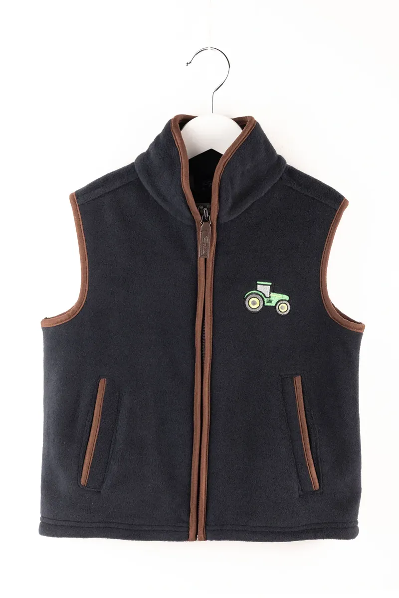 Rydale Huggate Kid's Mini Fleece Waistcoat - Tractor Ink/Green