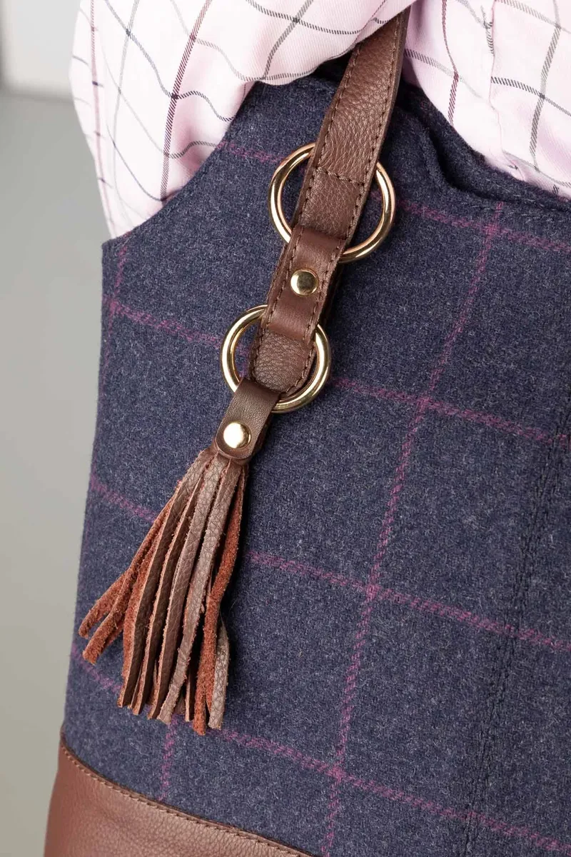 Rydale Ladies Helmsley Tweed Bucket Bag - Navy Tweed-3