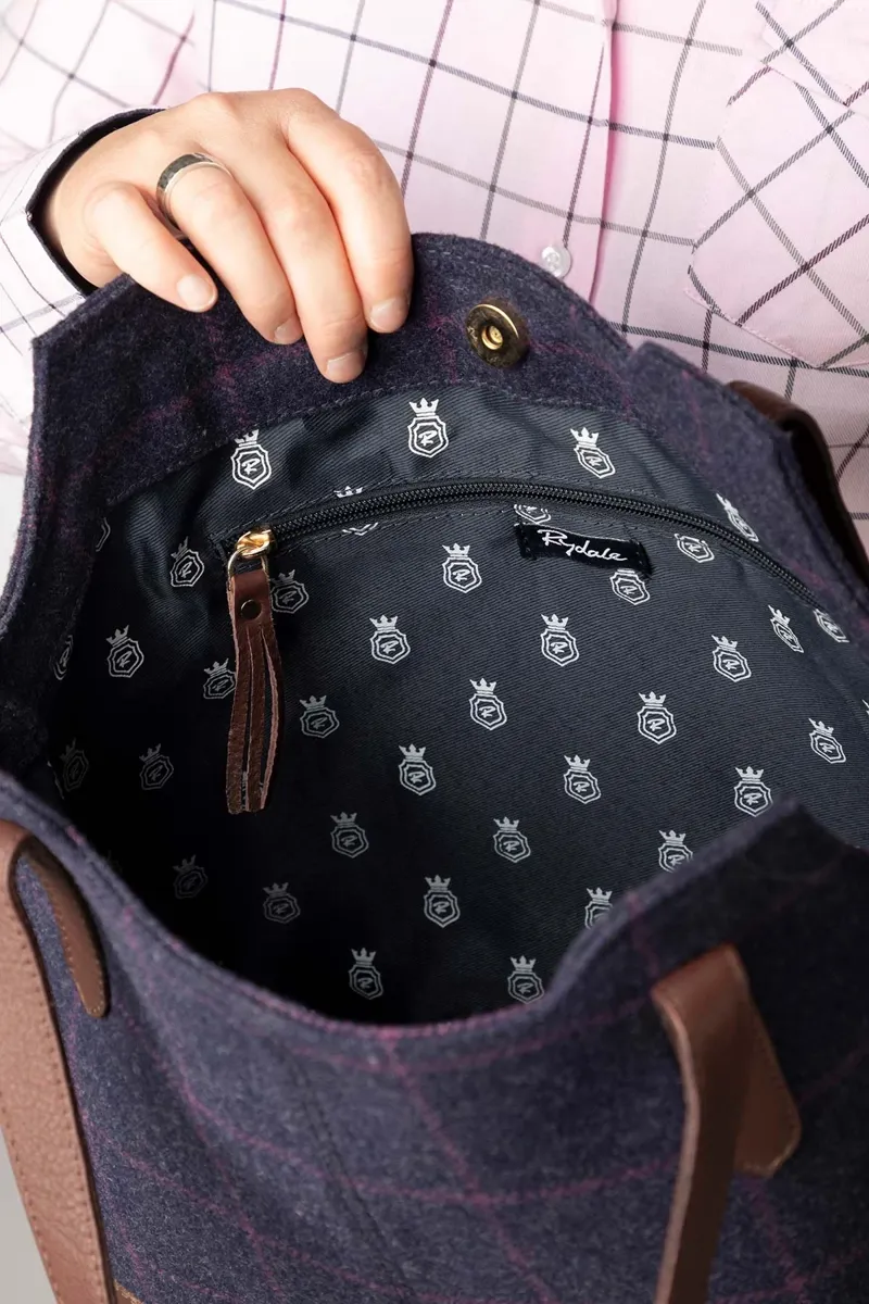 Rydale Ladies Helmsley Tweed Bucket Bag - Navy Tweed-5