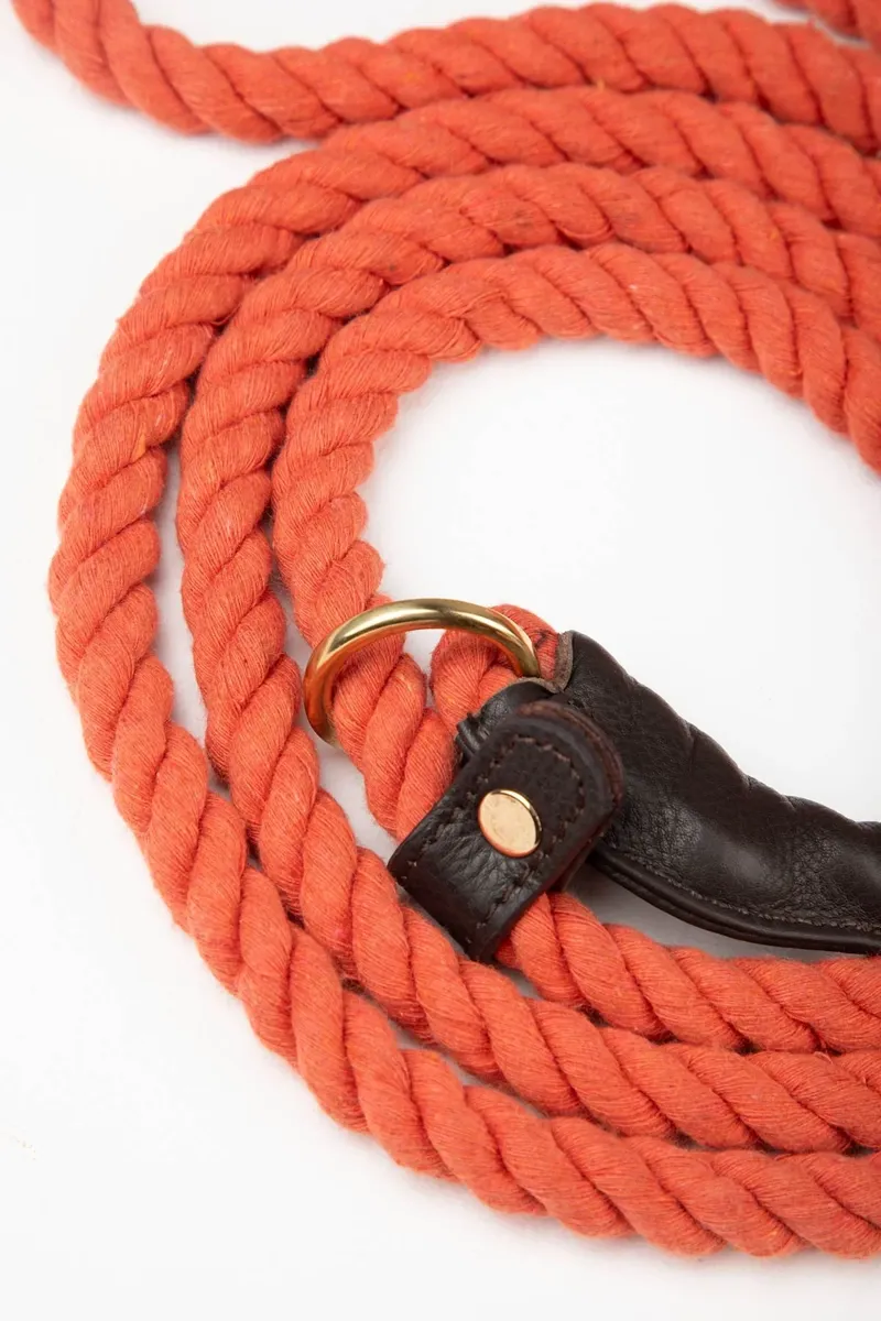 Rydale Rope Yapham Slip Lead - Burnt Orange-1