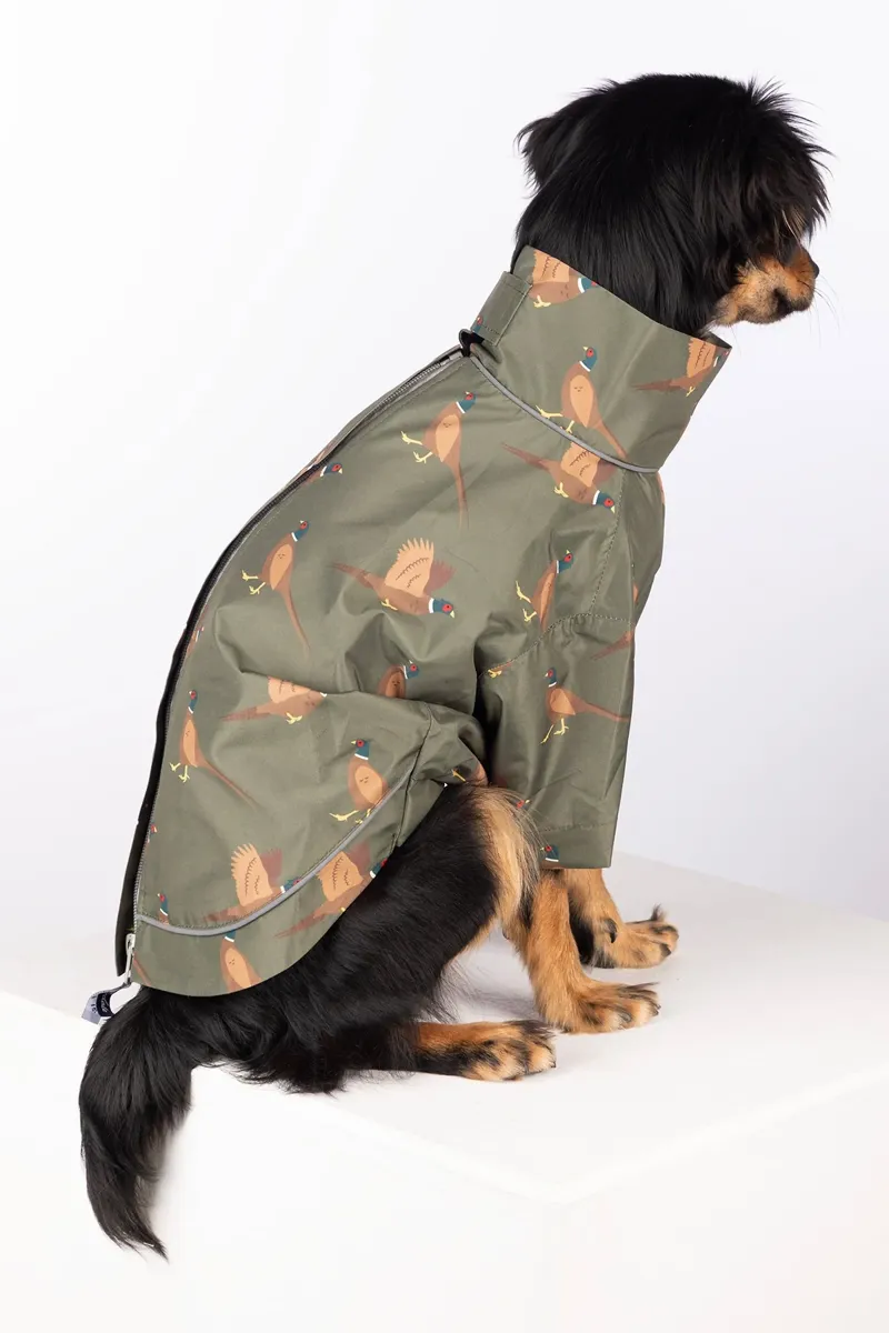 Rydale Yapham Patterned Dog Raincoats - Pheasant-1