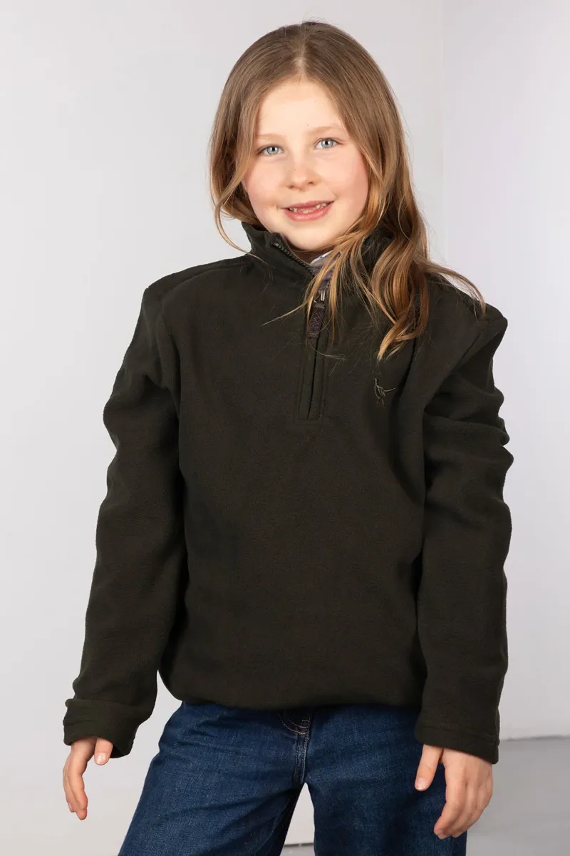 Rydale Kids Kelk Overhead Pheasant Fleece - Dark Khaki-3