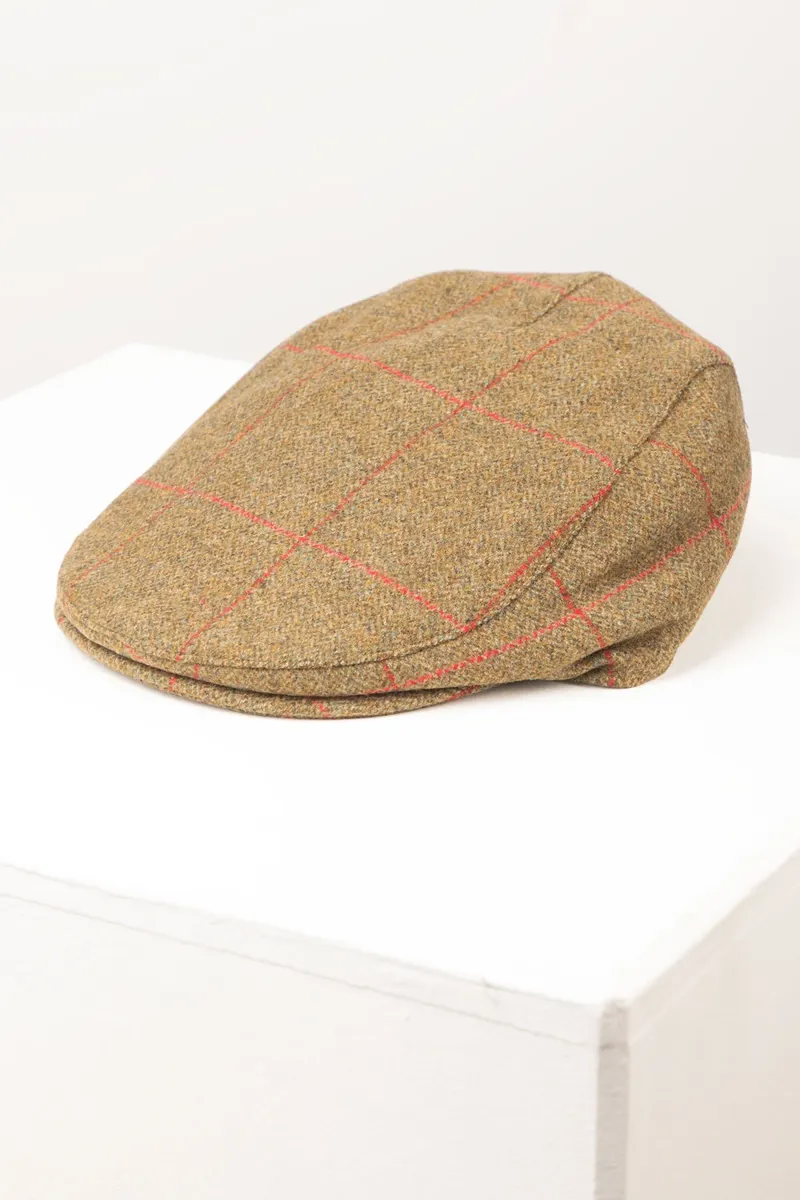 Rydale Terrington Tweed Flat Cap - Olive Check